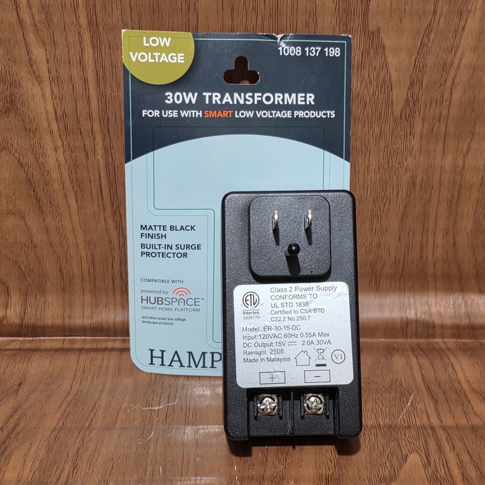 Hampton Bay 30W Low Voltage Landscape Transformer Hubspace Matte Black
